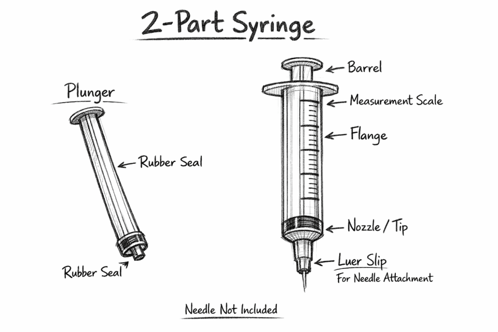 Key Components of a 2-Part Syringe