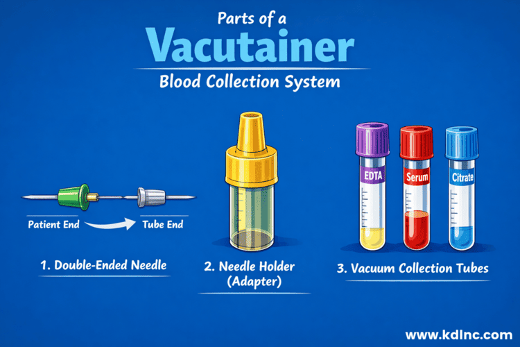 Parts of a Vacutainer Blood Collection System
